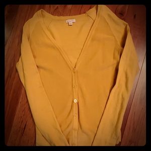 Women's mustard yellow cartigan size medium